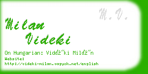 milan videki business card